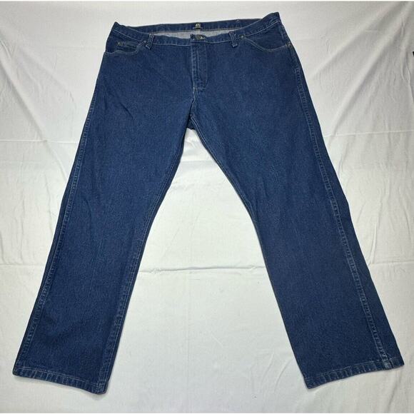 Wrangler Men's 47MWZ Regular Fit Straight Leg Western Blue Jeans - Size 42x30 - Picture 1 of 7